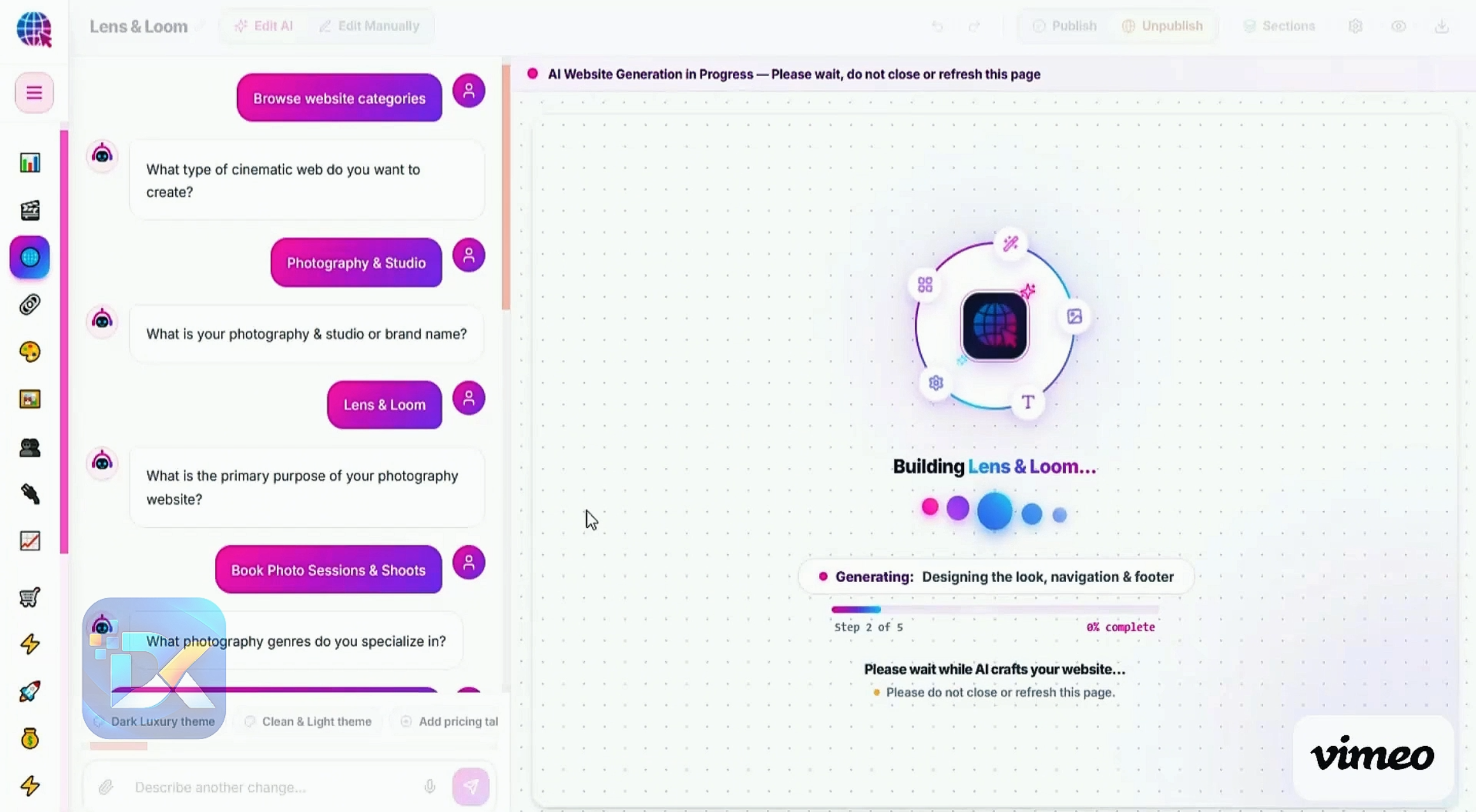 CinematicWeb AI Demo