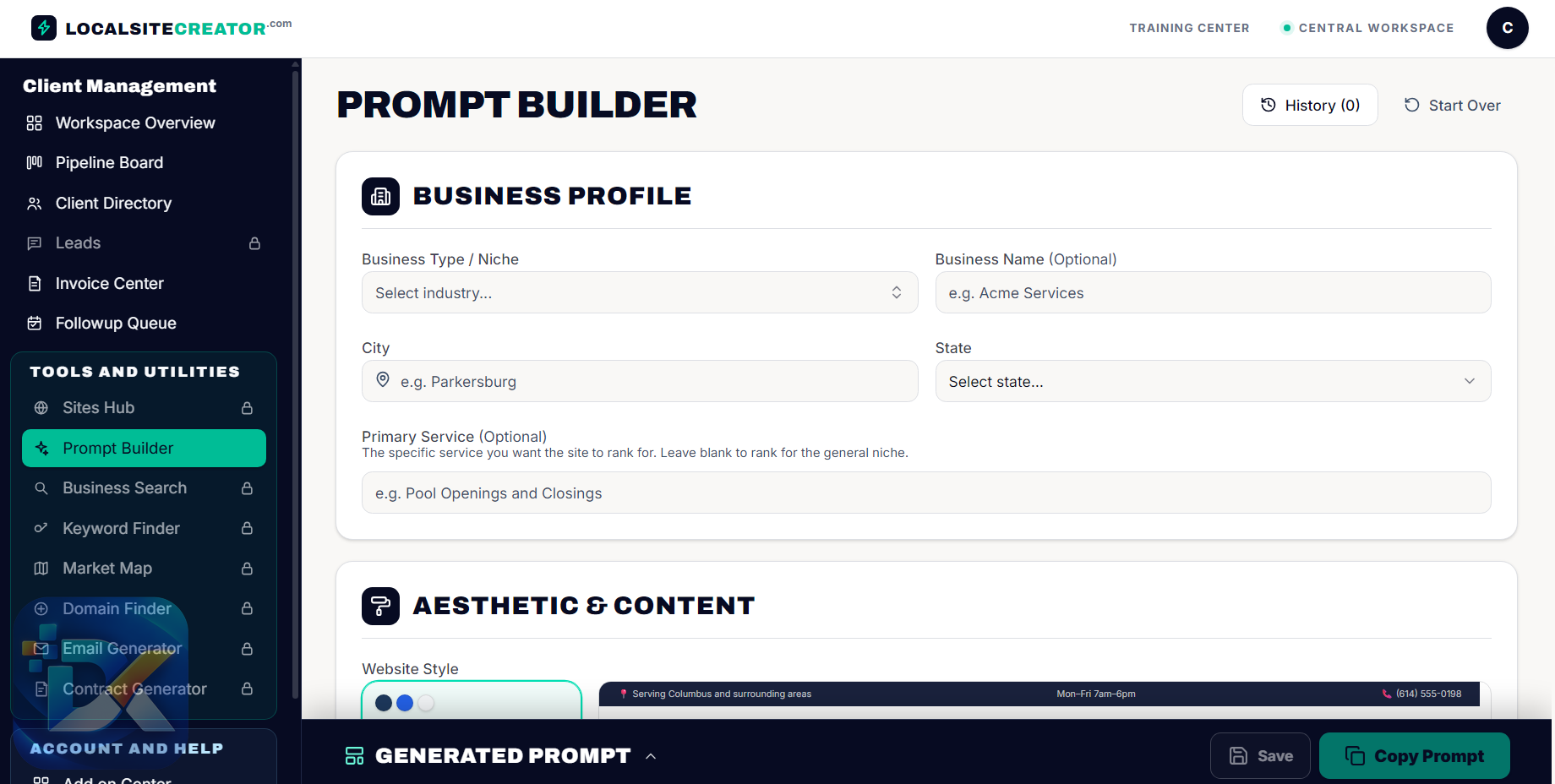 Local Site Creator Demo
