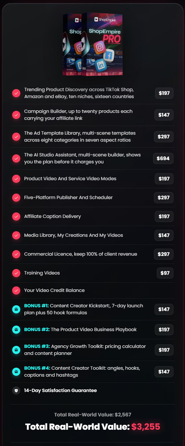 ShopEmpire Price